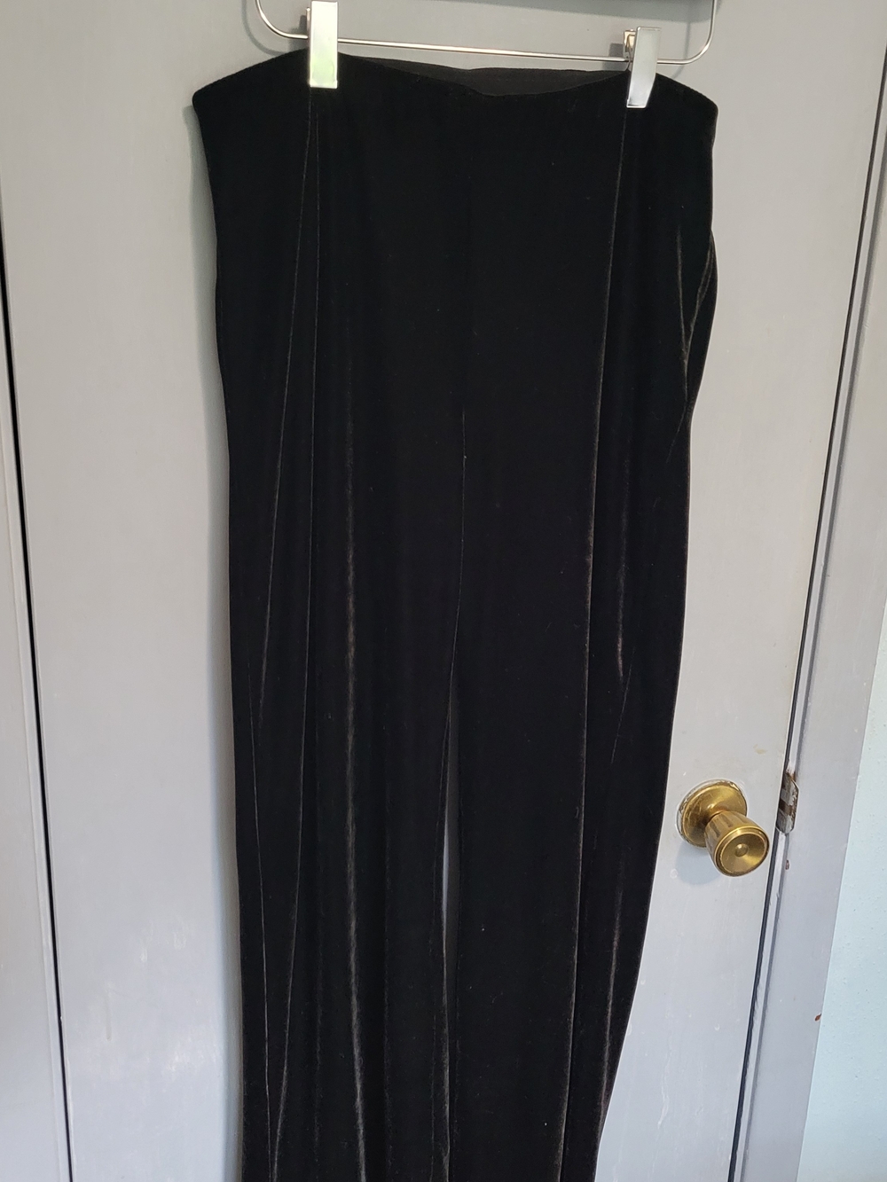 Chaps Black Velvet Pants Sz 10 Flat Front Elastic Waist